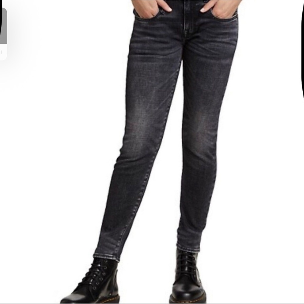 R13 Boy Skinny Jeans in Dirty Black Marble SZ 27